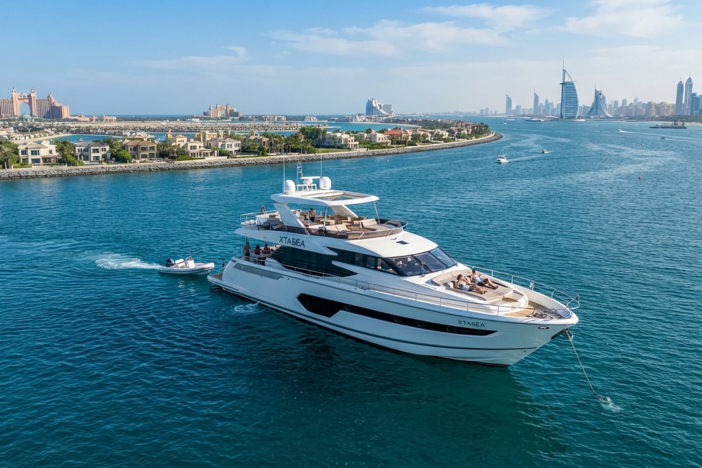 Fairline 90 yacht Dubai — deck and dining